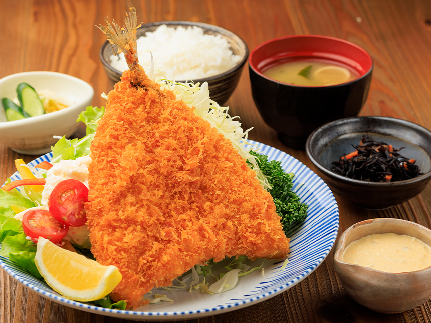 アジフライ定食